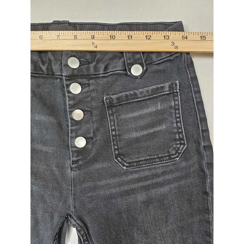 Driftwood Tess High Rise Flare 70s inspired Black Button Fly Raw Hem Size 29 - Picture 10 of 16